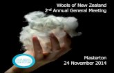 Wools of New Zealand · 4. Presentation of annual report and accounts –Chairmans report – Mark Shadbolt –Chief Executives report – Ross Townshend –Questions and answers