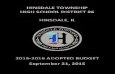 HINSDALE TOWNSHIP HIGH SCHOOL DISTRICT 86 …...Budget Process . Projecting the budgeting needs of the District is a continual process that is updated as information changes and is