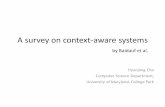 A Survey on Context-aware systems - University Of 2013-04-09آ  A survey on context-aware systems by