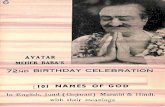 AVATAR MEHER BABA'S L · AVATAR MEHER BABA'S MESSAGE on the occasion of His 72nd Birthday — 25th Fehruary, 1966 Be composed in the reality of my love,. for all confusion and despair