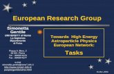 European Research Group - roma1.infn.it · PROJECT TASKS 1. Gamma-ray observatory & detection 1.1 Correlate observation from southern and ... • New fast EAS simulation techniques