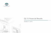 Q2.15 Financial Results - National Bank of Greece · 4 Results overview National Bank of Greece Q2.15 results Q2.15 Financial Highlights & Themes Q2.15 Group PPI reaches €434m (+22%)