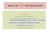 ROLE OF “IT” FOR RAILWAYS. Role of IT For Railways.pdf · use of information technology by railways information technology (it)has been part of railway system good telecommunication
