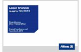 Group financial results 3Q 2013 - Allianz · Please note:Prior years figures have been restated throughout the whole presentation to reflect the retrospective application of the amended