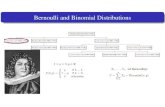 Bernoulli and Binomial DistributionsBernoulli(p) random variables. The sum X = P n i=1 Y i denotes the number of successes among n sampled items. X is deﬁned to be the binomial distribution