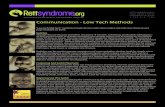 Communication - Low Tech Methods - Rettsyndrome.org€¦ · Communication - Low Tech Methods RETTSYNDROME.ORG 4600 DEVITT DRIVE CINCINNATI, OH 45246 1-800-818-7388. This should not