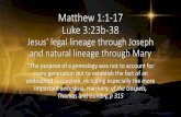 Matthew 1:1-17 Luke 3:23b-38...John’s birth foretold to Zechariah Luke 1:5-25 •The angel Gabriel delivers an astounding message to a startled Zechariah •Angels are messengers