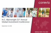 H.C. Wainwright 21 Annual Global Investment Conference · Call @ 866-2-eSlide Subject: v2010 Created Date: 9/10/2019 6:21:37 AM ...