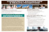COMMUNITY PSYCHOLOGY & HEALTH PROMOTION€¦ · psychology is coupled with upper division courses in positive psychology and health psychology, developmental psychology, ethics/writing,