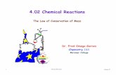 4.02 Chemical Reactionsfaculty.sdmiramar.edu/.../04_BondingReactions/402/402_ChemRxn.pdf · 2 Chemical Reactions January 10 Chemical Reactions; the heart of chemistry is the chemical