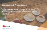 Management Presentation Annual BNP Paribas High Yield and ...71fec4f9-c77b... · with global premium coffee brands Starbucks and Lavazza Serving over 10 million consumers daily via