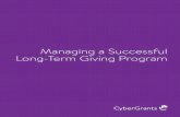 Managing a Successful Long-Term Giving Program Assets/cg... · 2019-08-19 · card to make online donations, redeem points from their membership rewards program to donate dollars,