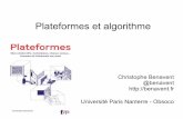 Plateformes et algorithme · How to buid a recommandation system. Netflix : algorithmic architecture and metrics. Grades and ranking. From Algorithmic governementality to Governance
