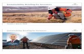 Sustainability Briefing for Investors · 2018-06-06 · 2018 Sustainability Briefing for Investors | 3 Certain information contained or incorporated by reference in th is presentation,