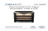 CC-100H Thermoelectric Cigar Humidor with Lock · 2019-05-06 · can create a fire hazard or explosion. Do not store or use gasoline or any other flammable vapors and liquids near