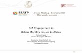 GIZ Engagement in Urban Mobility Issues in Africa · • Institutional support to Climate Desk within DoT • Capacity development regarding Transparency ... Specific service offer: