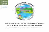 Water Quality Monitoring Program 2014 & Five Year Summary ... · TEMP – temperature TMDL – Total Maximum Daily Load TP - Total Phosphorous ... organization for the Connecticut