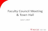 Faculty Council Meeting & Town Hall · - Genome Canada - CFI, CIHR, NSERC, SSHRC - CFIA, Ontario Public Health, Health Canada International-ELIXIR, GA4GH - Kyoto U., Oxford, RIKEN