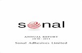 Sonal Adhesives Limited - Bombay Stock Exchange · 2013-09-27 · 2N Laxmi Industrial Estate, New Link Road, Andheri (West), Mumbai-400053 OR (II) Through email at:-investor@sonal.co.in