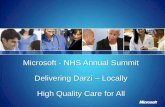 Microsoft - NHS Annual Summit Delivering Darzi Locally ...download.microsoft.com/documents/uk/health/summit/... · - A case study for Public Health Laurence Gibson Associate Director