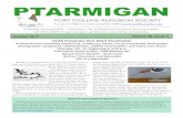 PTARMIGAN - Fort Collins Audubon · 2018-05-28 · FORT COLLINS AUDUBON SOCIETY P.O. Box 271968·Fort Collins,CO·80527-1968· October 2017 Volume 48, Issue 7 F AS Presents: Our 2017