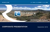 RRI Corporate Presentation September 2019...CORPORATE PRESENTATION September 2019. Disclaimer Forward-LookingStatements ... Alamos Arizpe Aurora B a cmu hi Ba c nor B acer Bacoachi