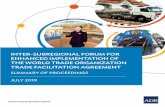Inter-Subregional Forum for Enhanced Implementation of the ... · Inter-Subregional Forum for Enhanced Implementation of the World Trade Organization Trade Facilitation Agreement