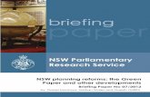 NSW planning reforms: the Green Paper and other developments · Foreshadowed by the NSW Coalition prior to the 2011 election, the reforms involve wholesale change to the planning