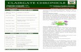 CLAIRGATE CHRONICLE · 2019-10-12 · Term 3 - Important Dates Term 4 - Important Dates A note from the Principal Welcome to the Clairgate Chronicle Week 8, Term 3. – How fast is