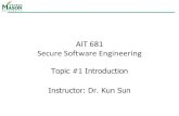 AIT 681 Secure Software Engineering · 2020-01-29 · • [Seacord] Secure Coding in C and C++ (2nd Edition) (SEI Series in Software Engineering), by Robert C. Seacord, ISBN-13: 978-0321822130ISBN-10: