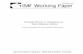 Foreign Reserve Adequacy in Sub-Saharan Africa; Paulo Drummond and Anubha … · 2008-06-18 · Prepared by Paulo Drummond and Anubha Dhasmana Authorized for distribution by Andrew