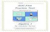 EOC FSA Practice Test · EOC FSA Practice Test Algebra 1 No Calculator Portion Name: _____ Page 3 Algebra 1 EOC FSA Mathematics Reference Sheet Customary Conversions 1 foot = 12 inches