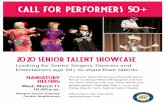 Call for Performers 50 - City of Renton...2020 Senior Talent Showcase Looking for Senior Singers, Dancers and Entertainers age 50+ to share their talents The Senior Talent Showcase
