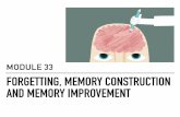 MODULE 33 FORGETTING, MEMORY CONSTRUCTION ...mrsyopsychology.weebly.com/uploads/9/3/1/7/9317682/unit...‣ forgetting curve is a gradual fading of the physical memory trace. ‣ Ebbinghaus’s