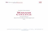 Position Description - Wabash College for Enrollment Manageme… · occupancy in 2015-2016. The new townhomes, lodges, and halls will augment five residence halls and nine national