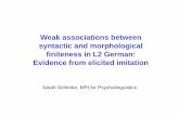 Weak associations between syntactic and …archive.sfl.cnrs.fr/sites/sfl/IMG/pdf/Schimke_eurosla...Negation and finiteness in German • In German, finite main verbs raise to the left