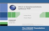 aplikacji PHP - OWASP · OWASP 2 O mnie specjalista ds. bezpieczeństwa w Grupie Allegro