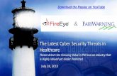 The Latest Cyber Security Threats in Healthcare · 2011 2013 2015 IRS Tax Fraud Pre-2010 2012 2014 Sale of Patient Data to Crime Rings Sale of Physician DataData to Crime Ringsto