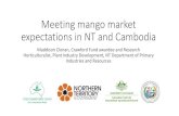 Meeting mango market expectations in NT and Cambodia · aligned to issues effecting NT mango production. •Unique flowering manipulation practices employed in Cambodia have potential