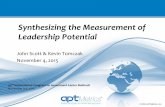 Synthesizing the Measurement of Leadership Potential...Purpose Assessment Identify and address development gaps; Inform movement decisions 1. Virtual BCS 2. Hogan Suite 3. Ravens APM