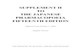Supplement II 0915 - 医薬品医療機器総合機構SUPPLEMENT II TO THE JAPANESE PHARMACOPOEIA FIFTEENTH EDITION Official From October 1, 2009 English Version THE MINISTRY OF HEALTH,