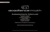 Assessment Manual - Acadience Learning · 2020-05-01 · Acadience® Math Assessment Manual Acadience Math Educational Use Agreement Acadience® is a proprietary name referring to