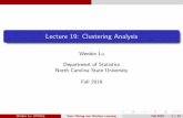 Lecture 19: Clustering Analysis - Nc State Universitylu/ST7901/lecture notes... · Various Clustering Algorithms K-means Method K-means Method One of the most popular iterative descent