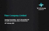 Titan Company Limited. Investor... · • Anchored in special occasion wear Sarees from across India. • Evolved as a natural extension of Titan’s proposition – self expression