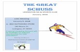 SCHUSS · 2018-01-06 · THE GREAT SCHUSS LEXINGTON SKI & SPORTS CLUB January, 2018 LSSC Meeting January 9, 2018 At J&H OUTDOORS STORE 189 Moore Dr. Lexington, KY 40503 A special
