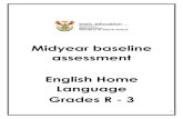 Midyear baseline assessment English Home Language Grades R - 3 · Instructions for completing the midyear baseline assessment: 1. The assessment should be completed as quickly as