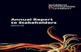Annual Report to Stakeholders - Auckland Foundation · 2017-10-13 · for Kids $5,000 | Cession Community Trust $14,964 | Christian Care Network $1,142 | Clevedon Community Trust