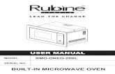 BUILT-IN MICROWAVE OVEN - RUBINE User Manual.pdf · combination mode, children should only use the oven under 23. The microwave oven is intended to be used built-in. 30. WARNING: