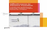 Effectiveness in Finance Function - PwCspeed Management Reporting & Business Analysis •Looking ‘behind the numbers’ to deliver effective business insights •Aligning performance
