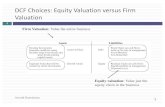 DCF Choices: Equity Valuation versus Firm Valuationpeople.stern.nyu.edu/adamodar/podcasts/valfall16/val...10 Equity versus Firm Valuation ¨ Method 1: Discount CF to Equity at Cost